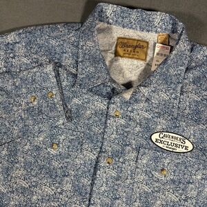 Wrangler Retro Mens Pearl Snap Blue Paisley Long Sleeve Cavender Exclusive XXL